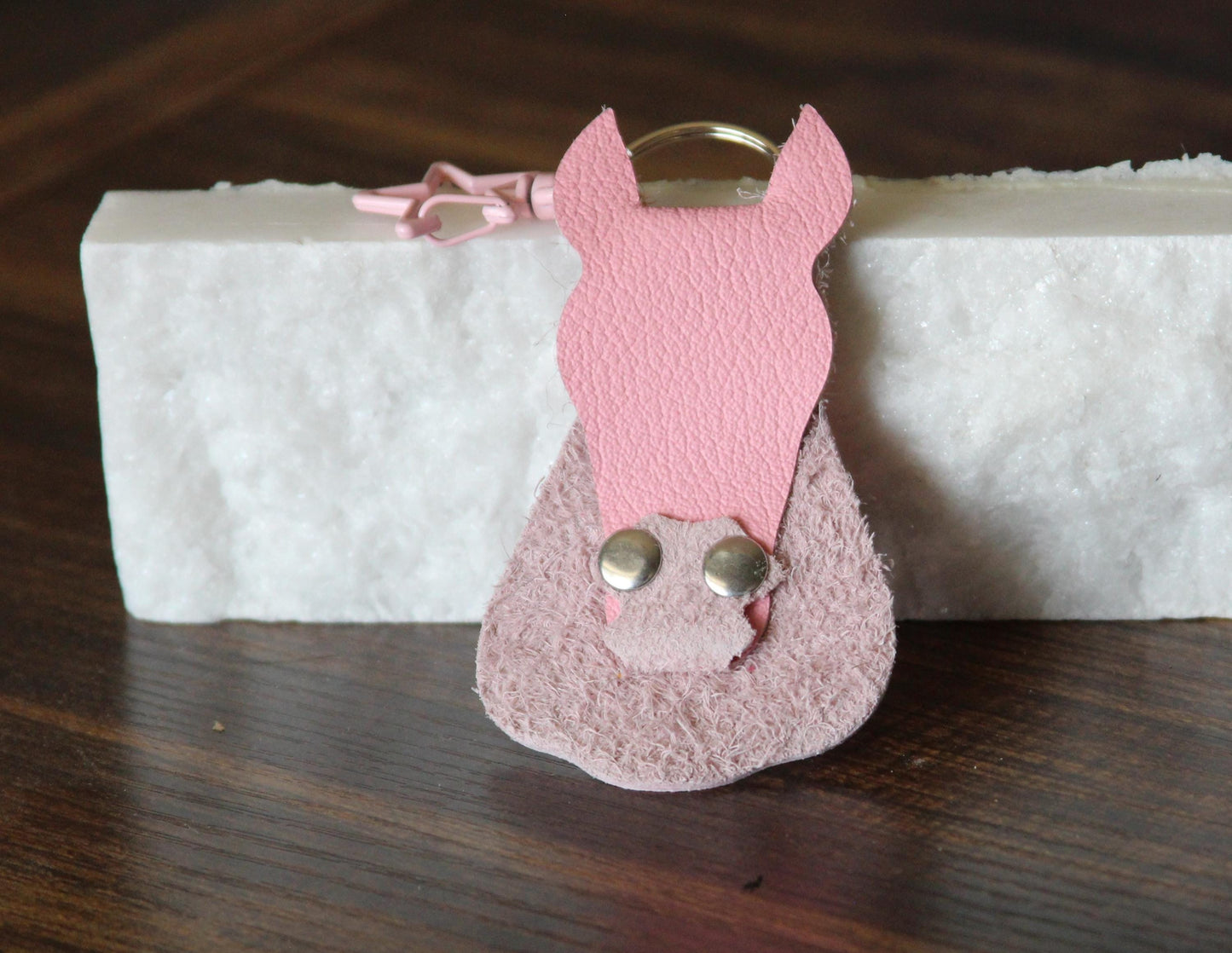 Keychain horse genuine leather