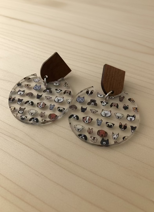 Dog faces earrings