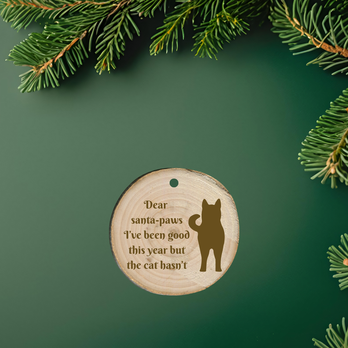 Ornament: Cat/dog wood slice
