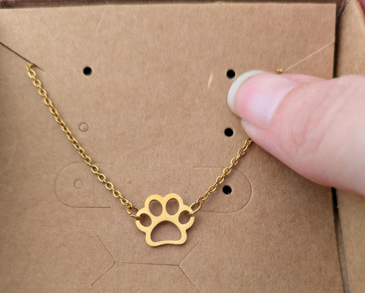 Gold paw charm bracelet