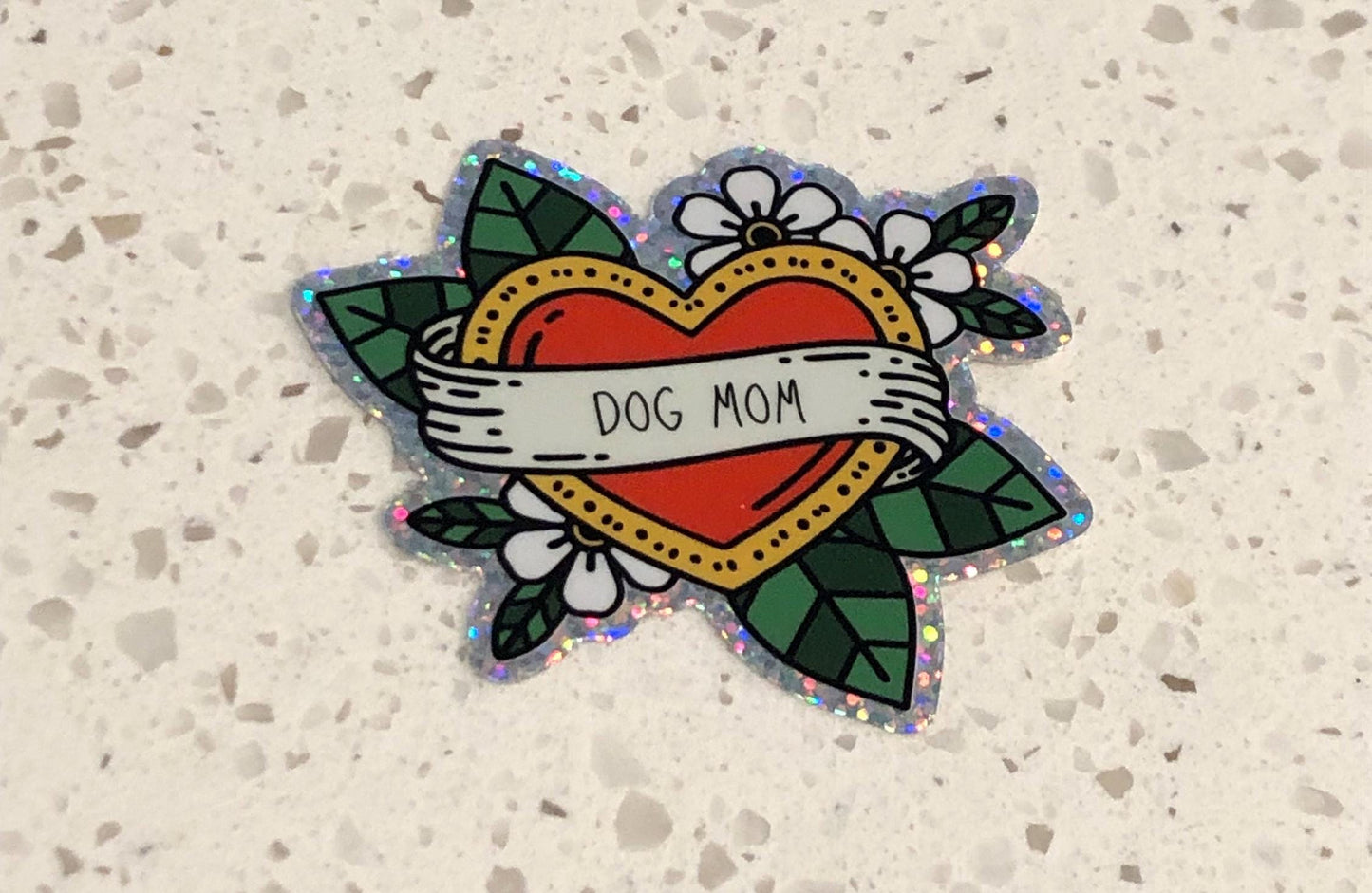 Sticker: Dog mom/holographic