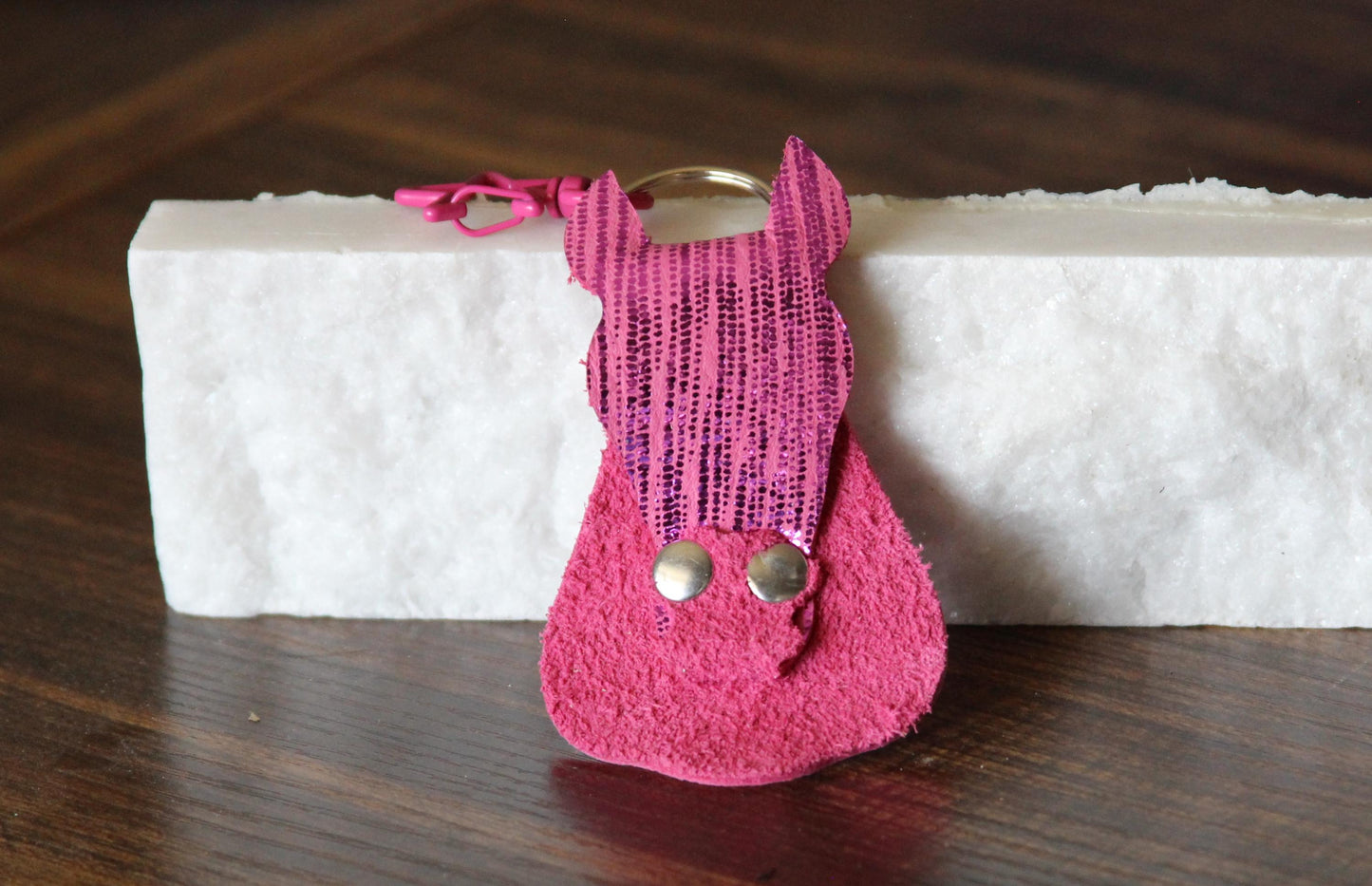 Keychain horse genuine leather