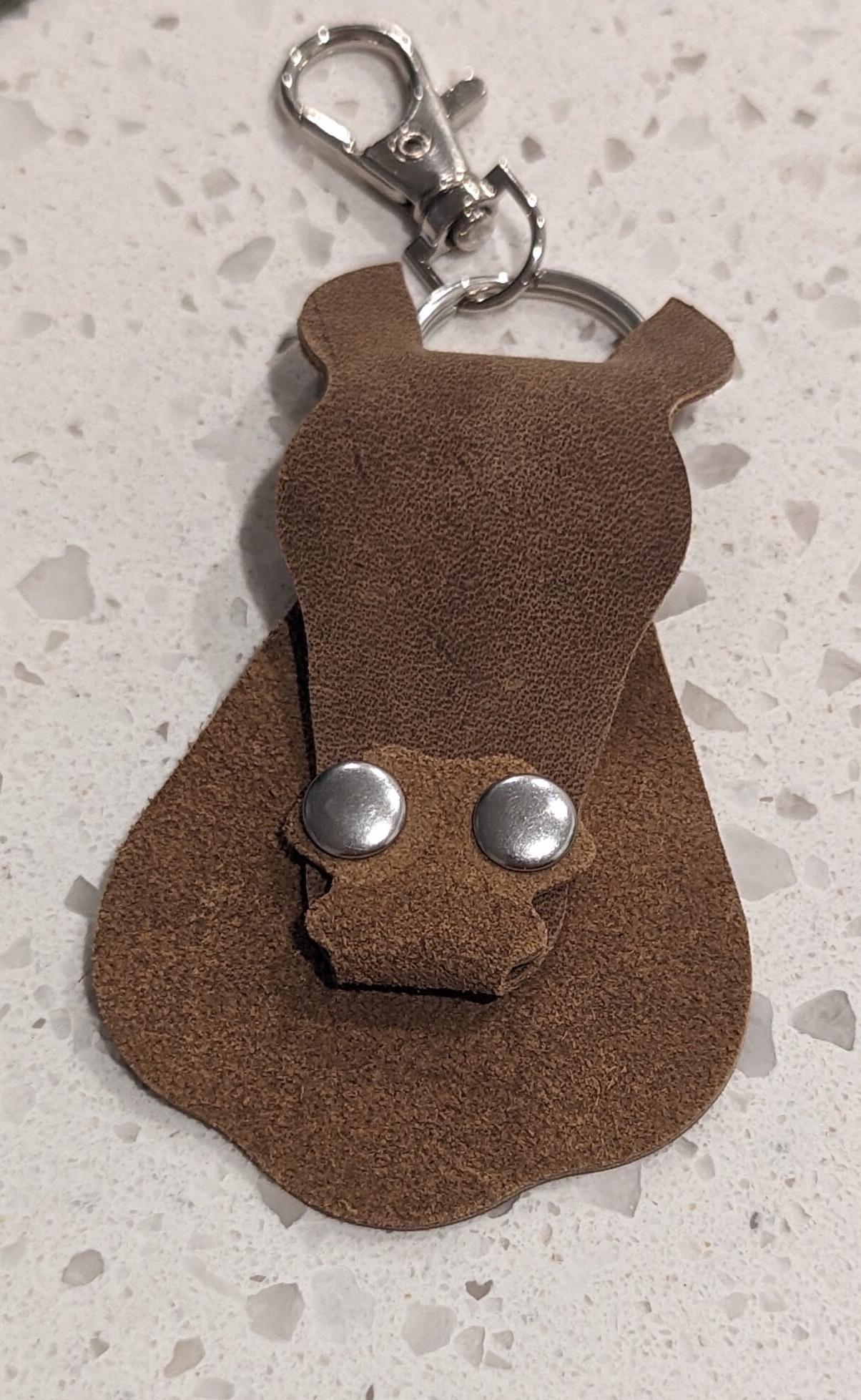 Keychain horse genuine leather