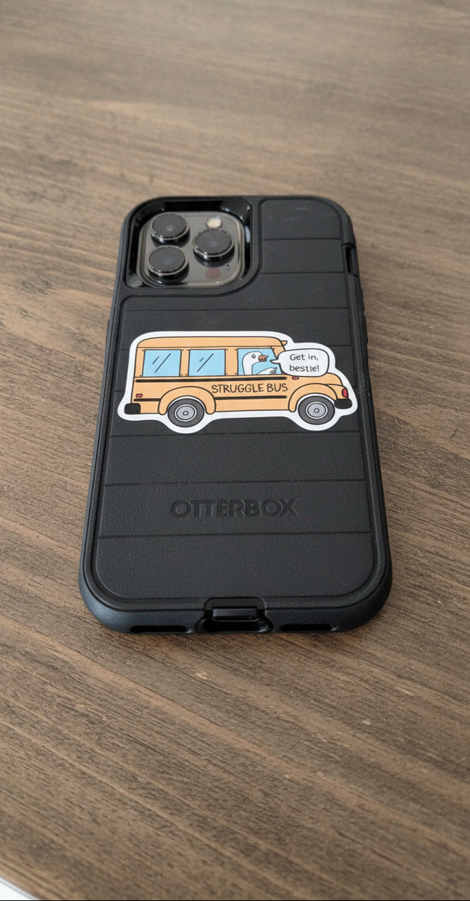 Sticker on the back of a phone