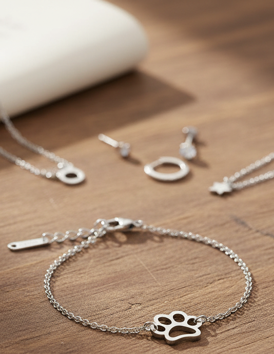 Bracelet: Paw Charm Bracelet, Gift for Women Men