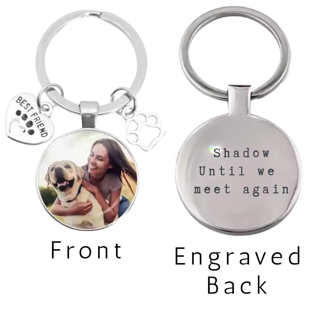 Keychain pet portrait custom gift rainbow bridge memorial personalized gift