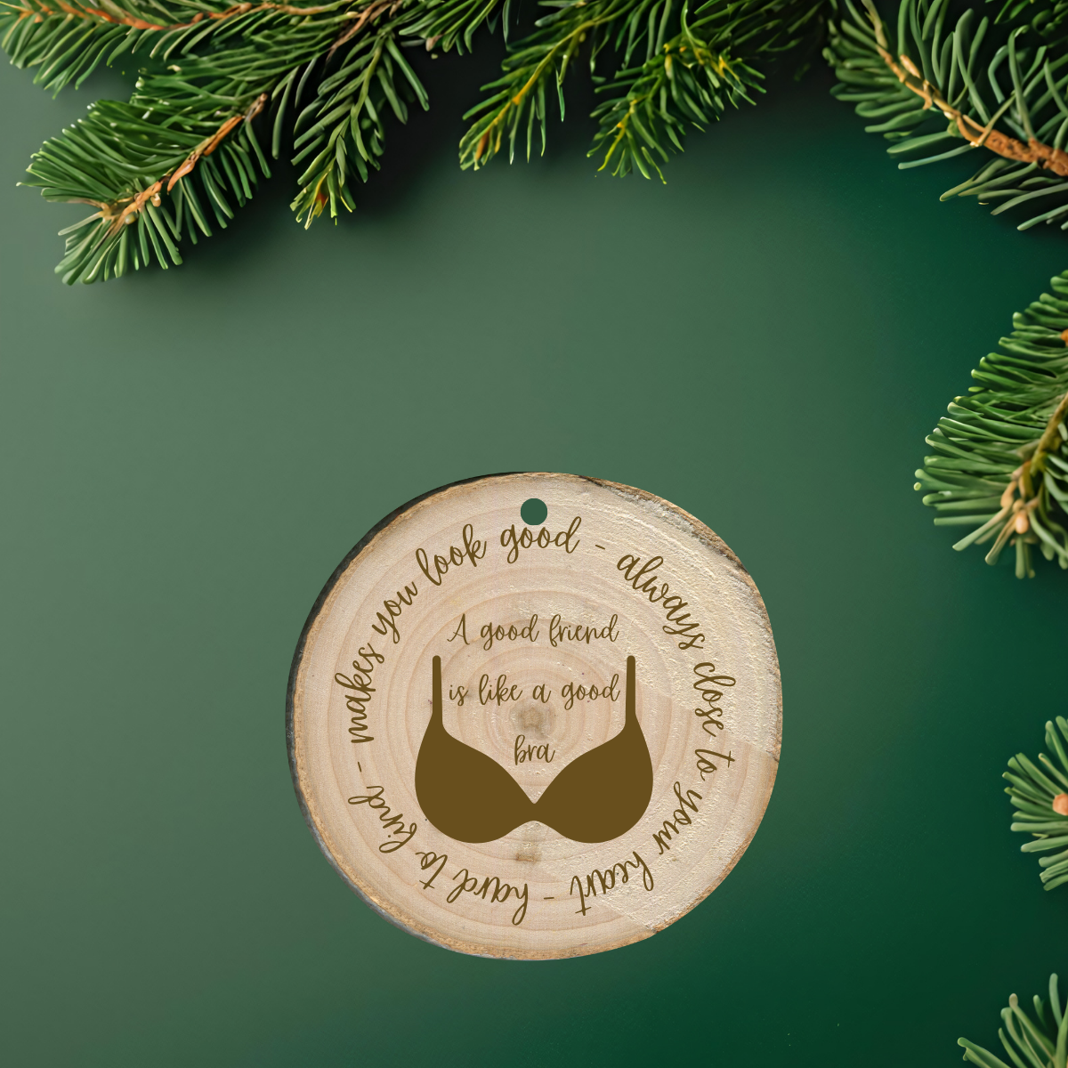 Ornament: Friendship wood slice