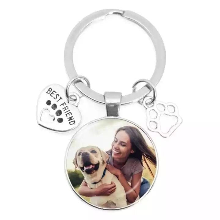 Keychain pet portrait custom gift rainbow bridge memorial personalized gift
