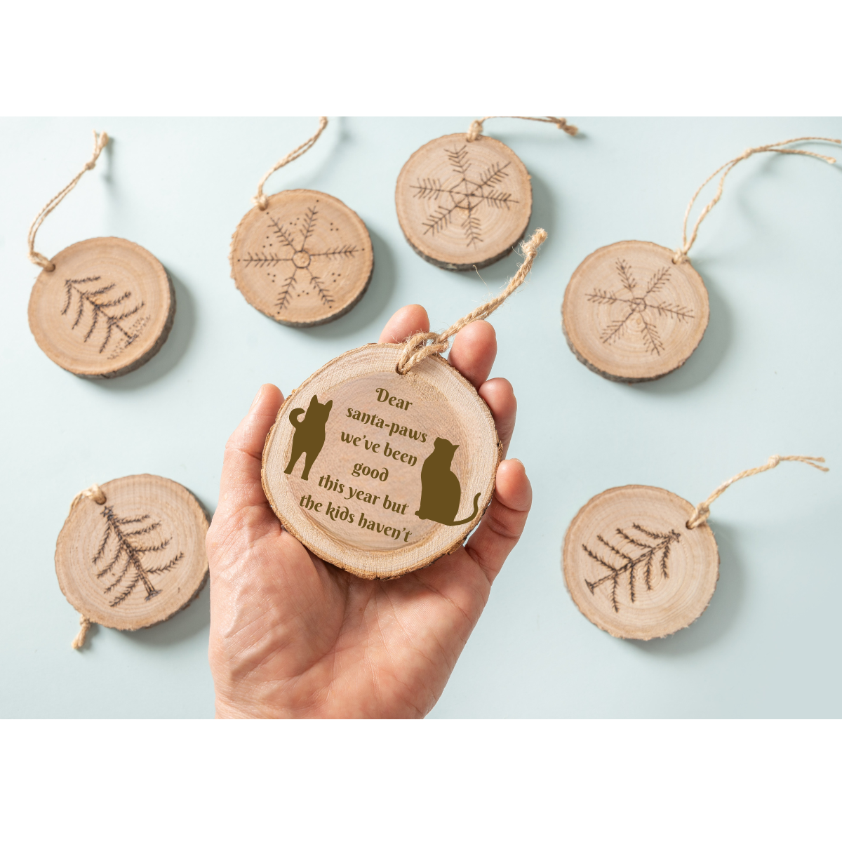 Ornament: Cat/dog wood slice