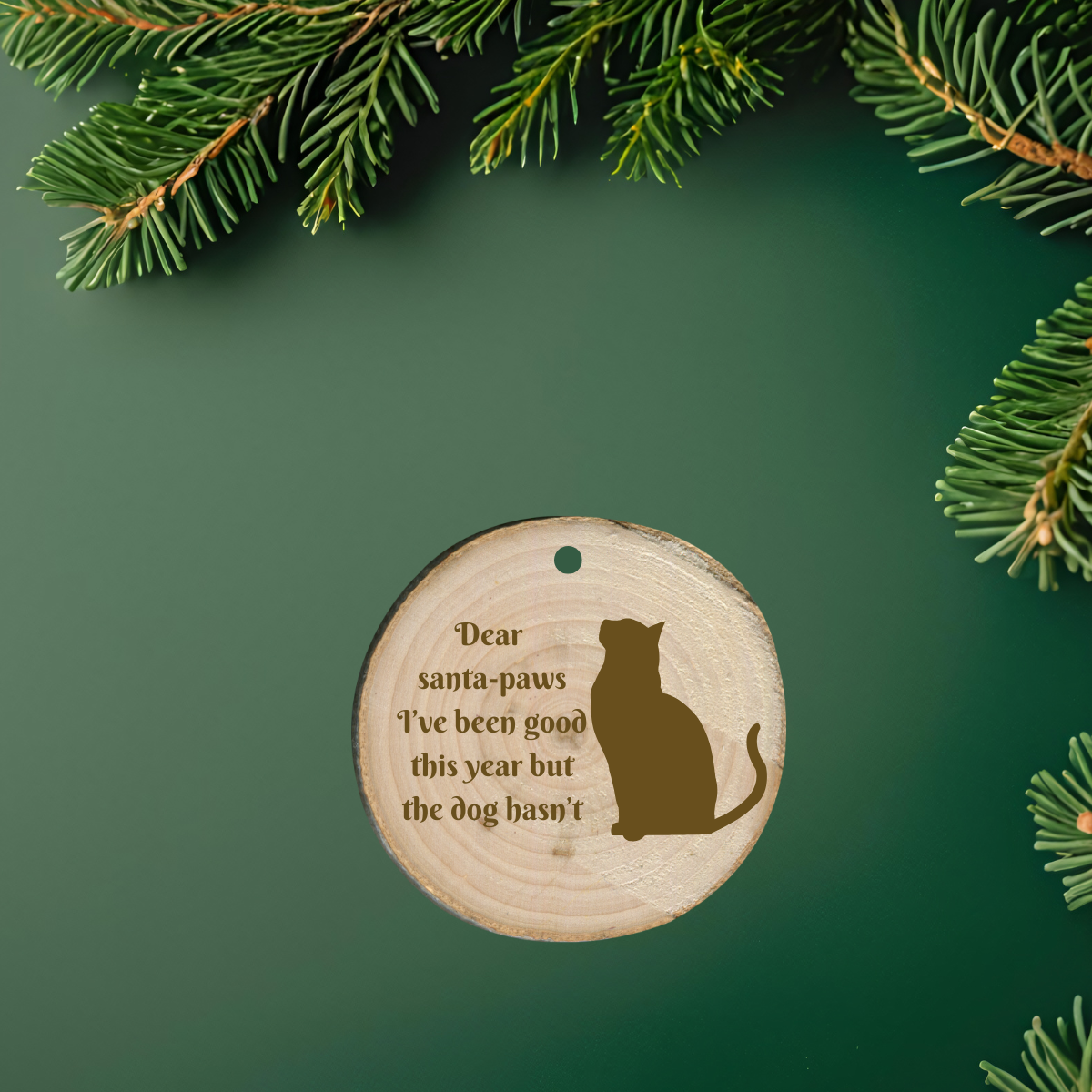 Ornament: Cat/dog wood slice