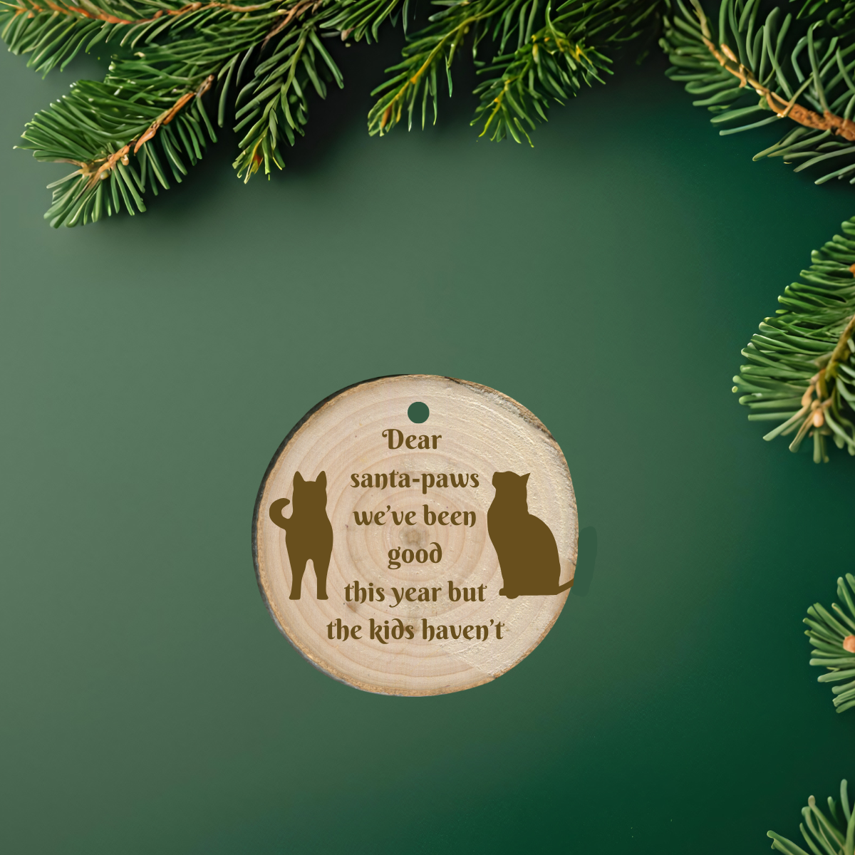 Ornament: Cat/dog wood slice