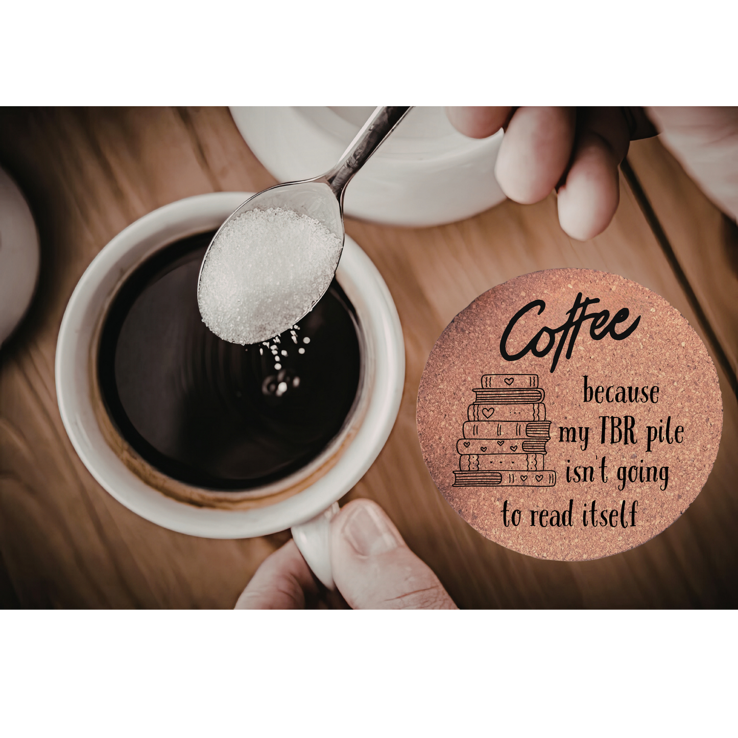 Cork Coasters - Book Lover Gifts | Funny Bookish Sayings for Readers