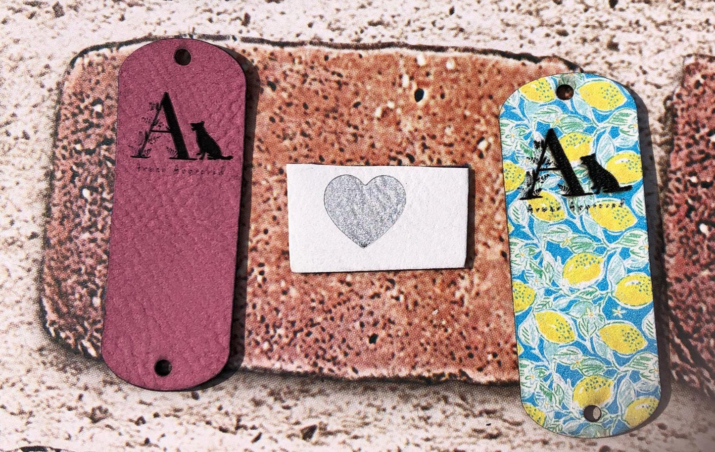 Custom vegan faux tags leather5 25 pc 50 pc small perfect for bags, clothing, bandanas, etc up to 1.5” x 1.5”
