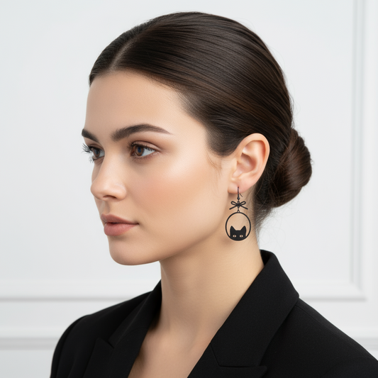 Earrings: Cat peeker
