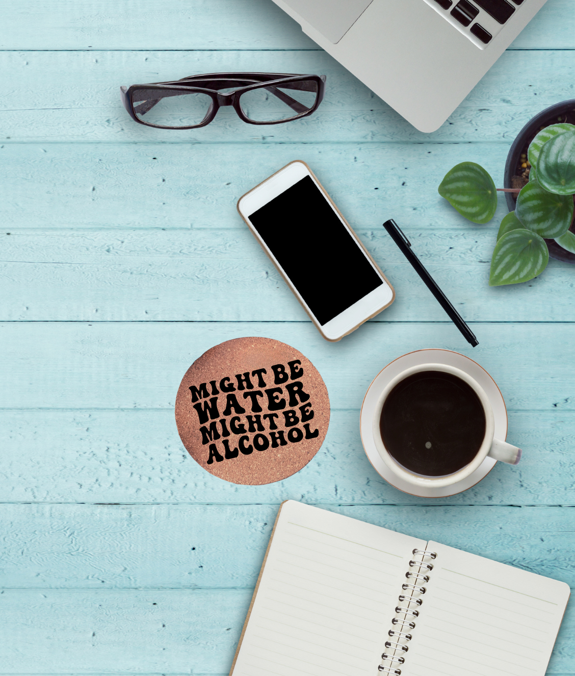 Coaster: cork coasters - alcohol sayings