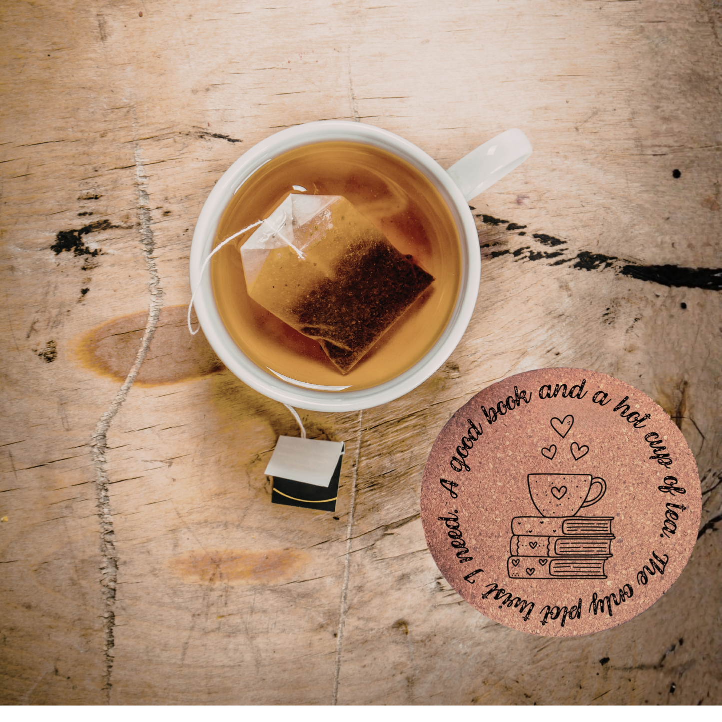 Cork Coasters - Book Lover Gifts | Funny Bookish Sayings for Readers