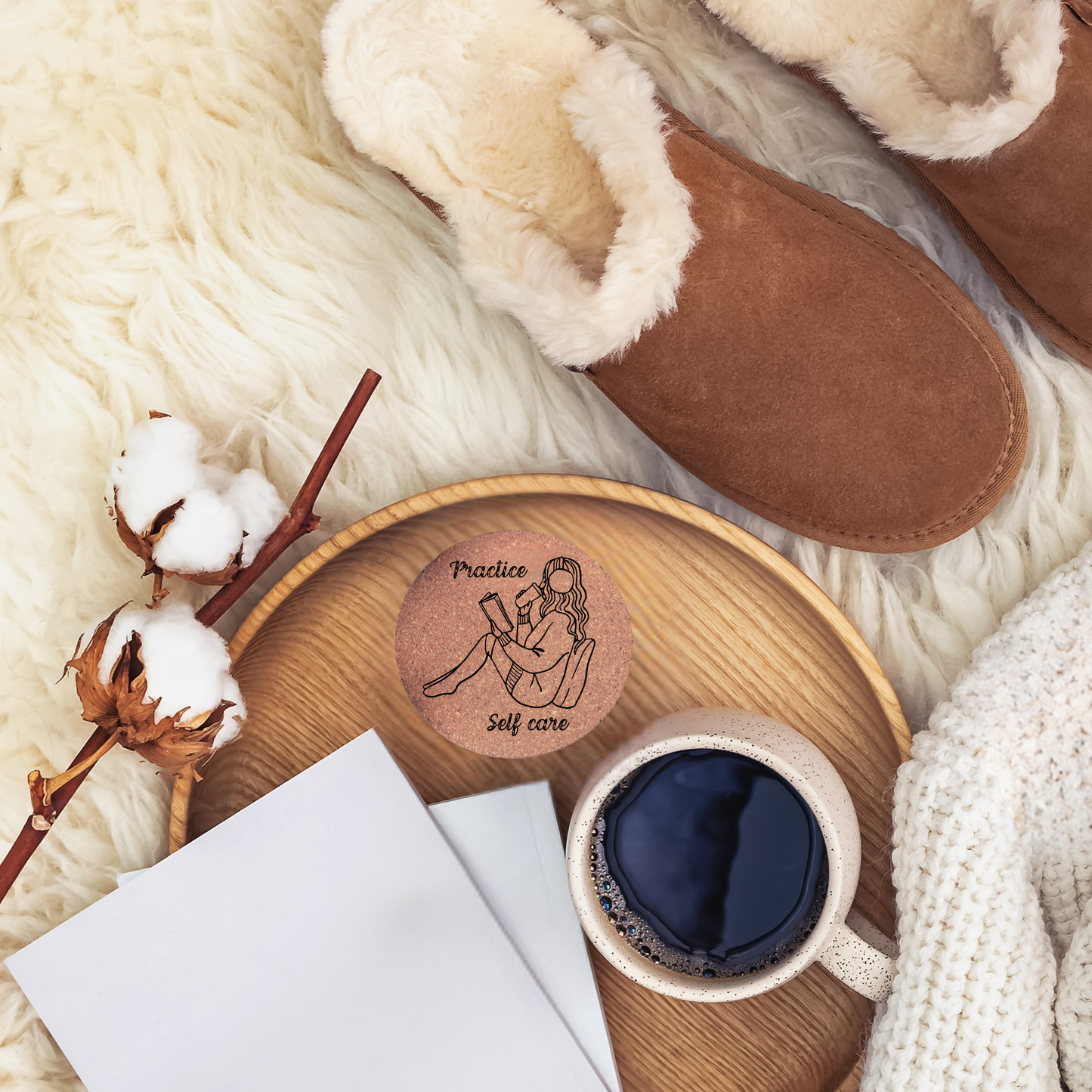 Cork Coasters - Book Lover Gifts | Funny Bookish Sayings for Readers