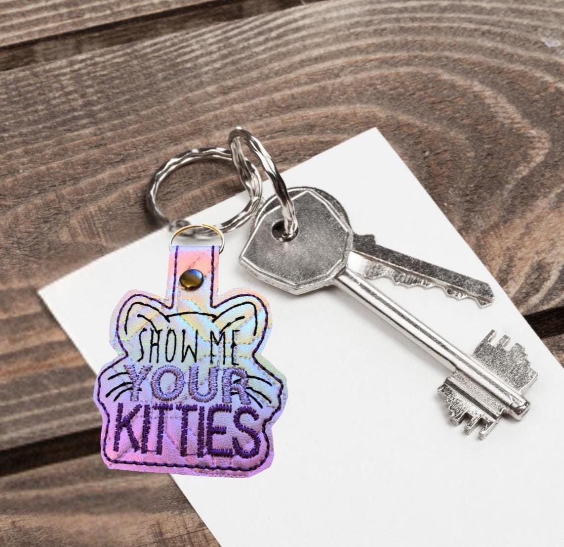 Keychain cat lover - embroidered