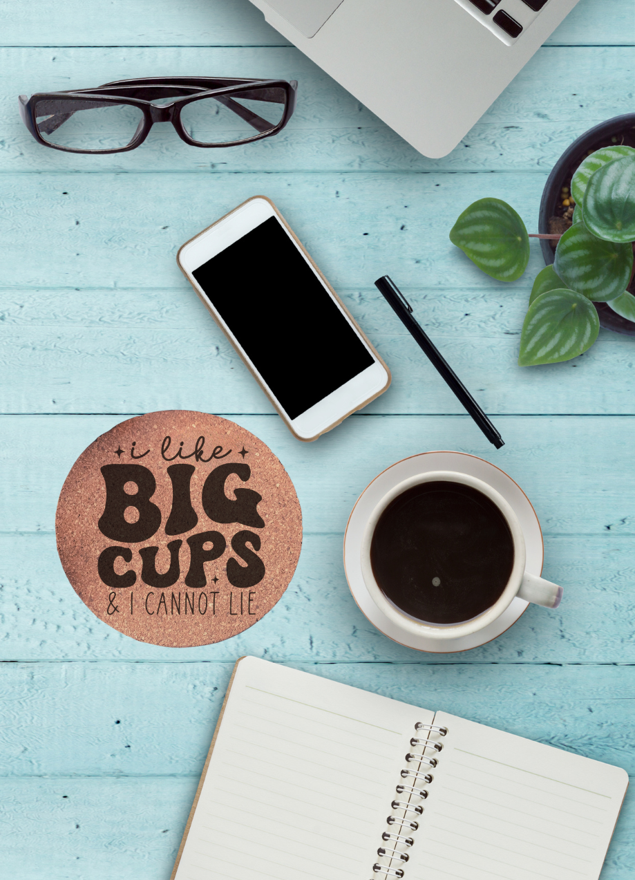 Coaster: cork coasters - coffee sayings