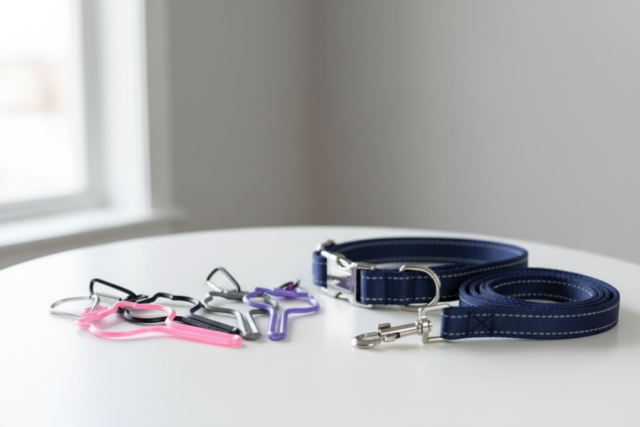 Hands free poop holder/waste bag holder dog head shape