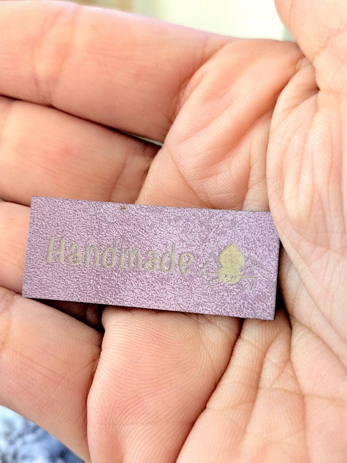 Custom faux suede tags 5 25 pc 50 pc small perfect for bags, clothing, bandanas, etc up to 1.5" by 1.5"