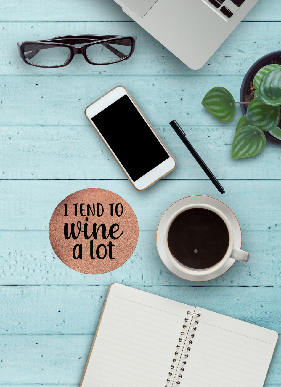 Coaster: cork coasters - alcohol sayings