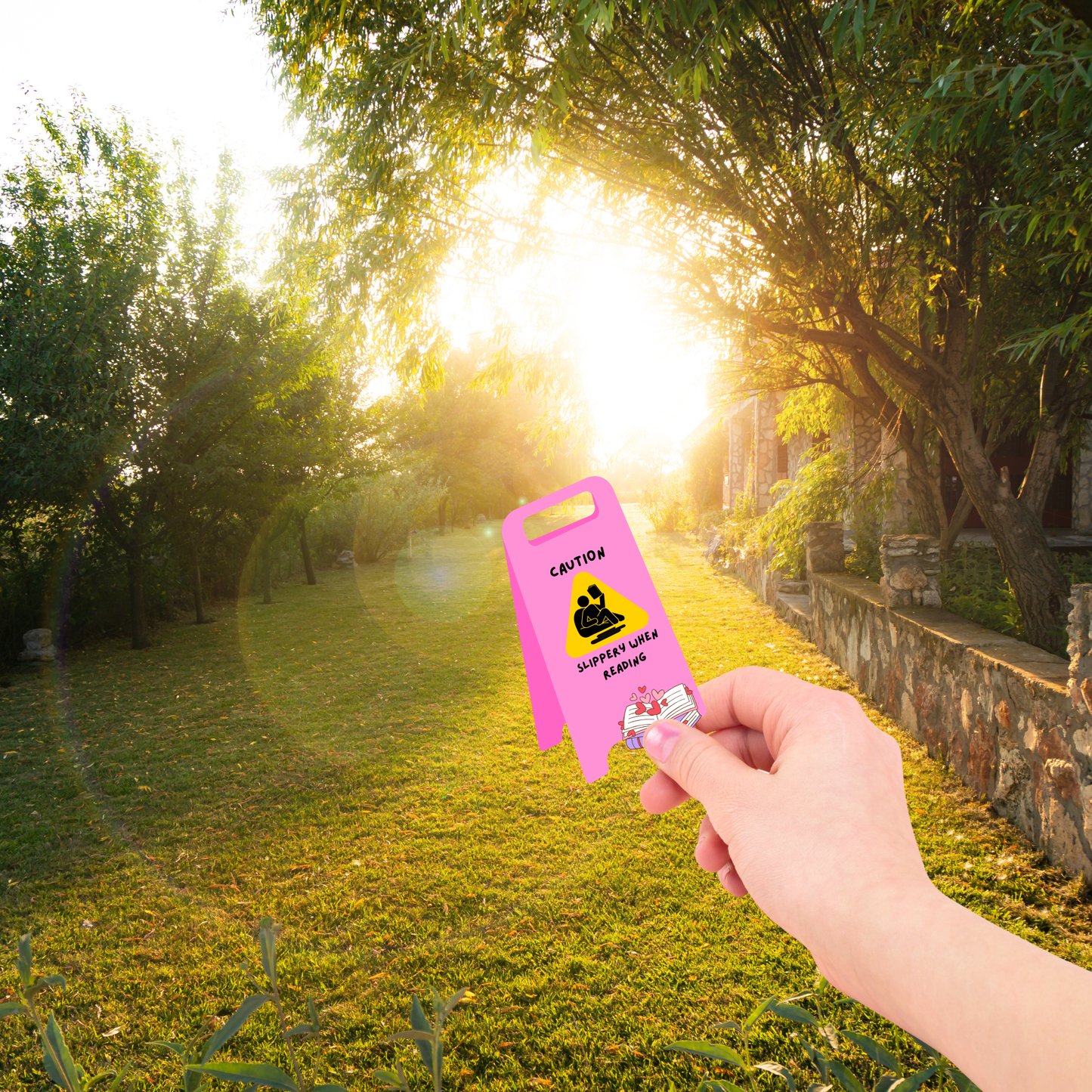 Sticker: Slippery when reading