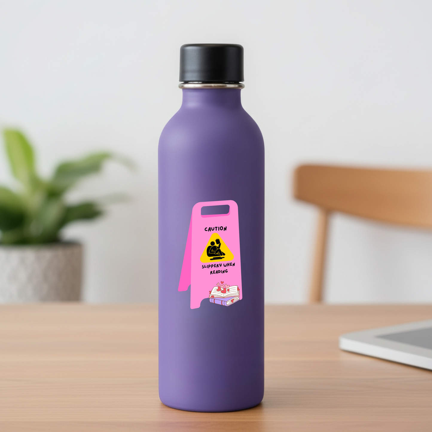 Sticker: Slippery when reading