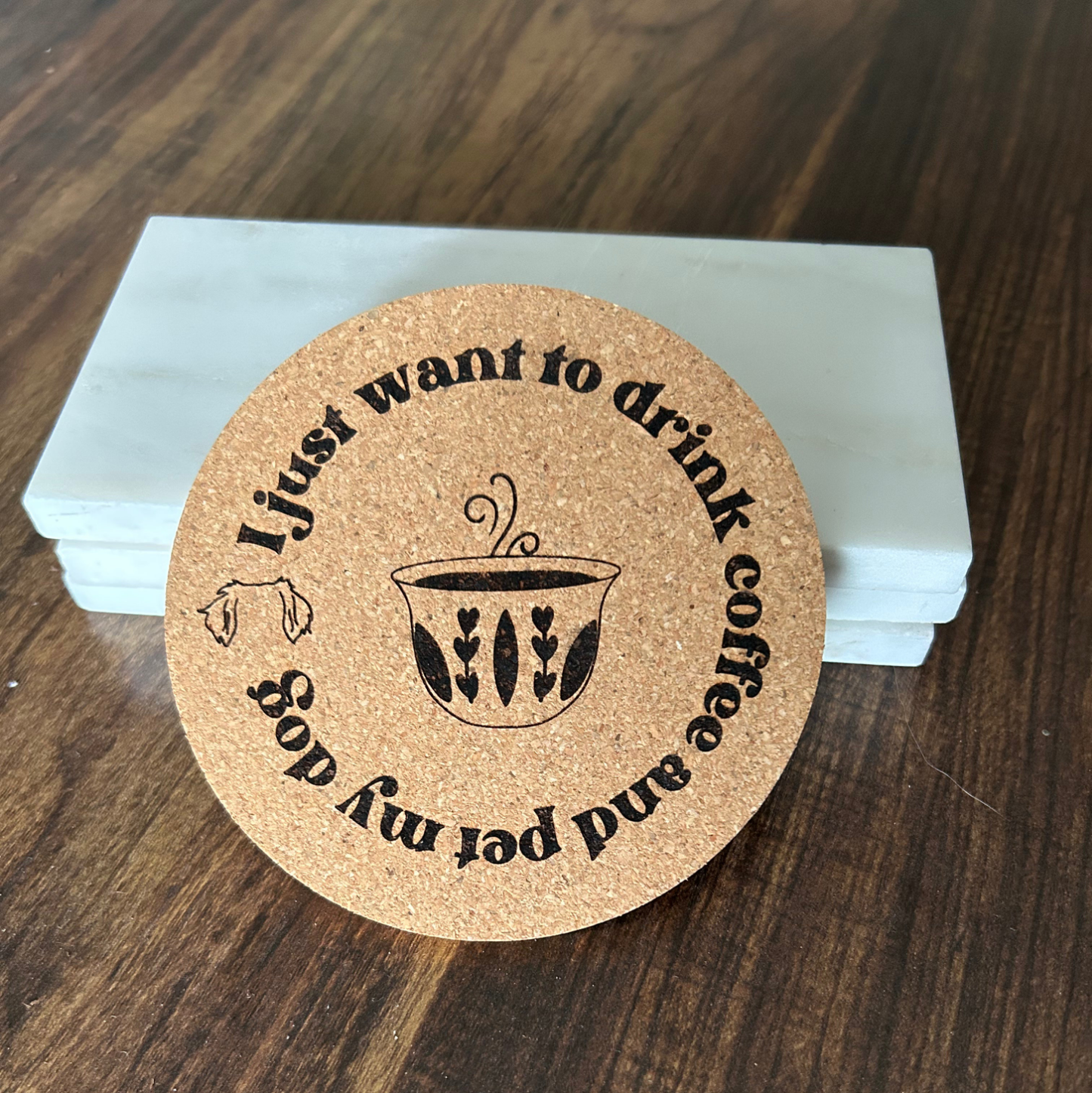 Coaster cork coasters - dog lover/cat lover alcohol sayings