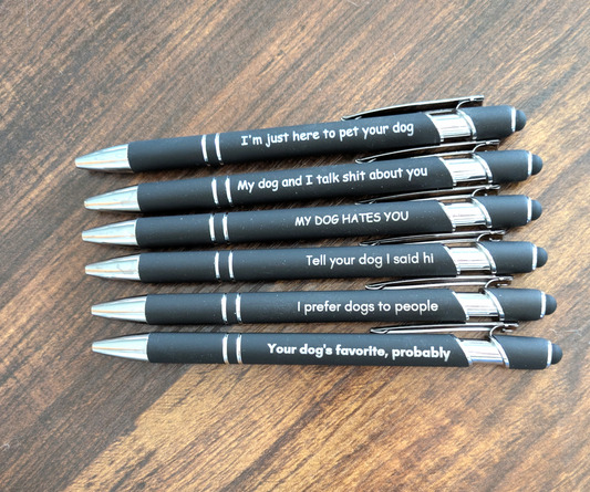 Pens: Dog themed pen Set of pens Sarcastic pen