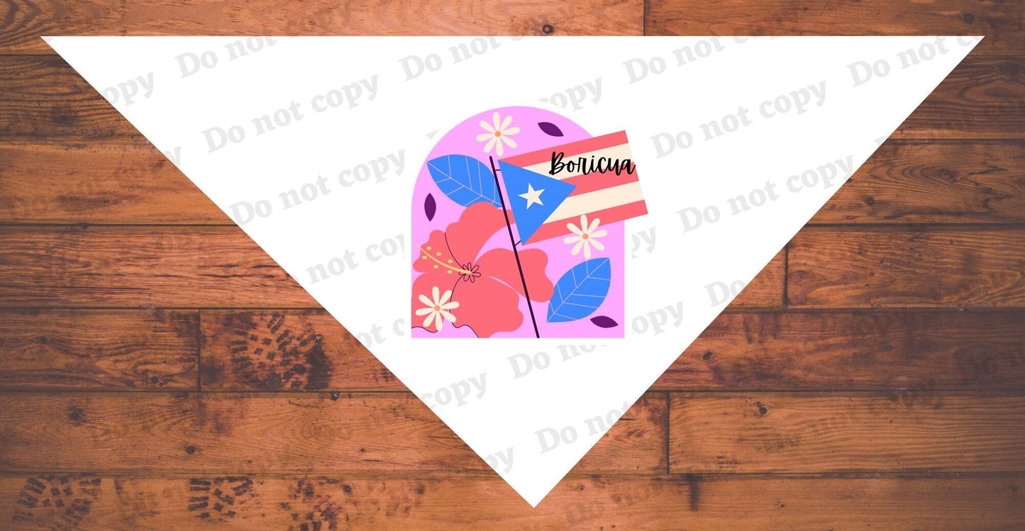 Dog bandana - S M L Hispanic Heritage Boricua Puerto Rico