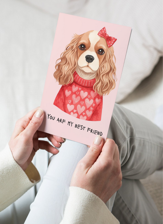 Card: Valentine - animal themed cat, dog