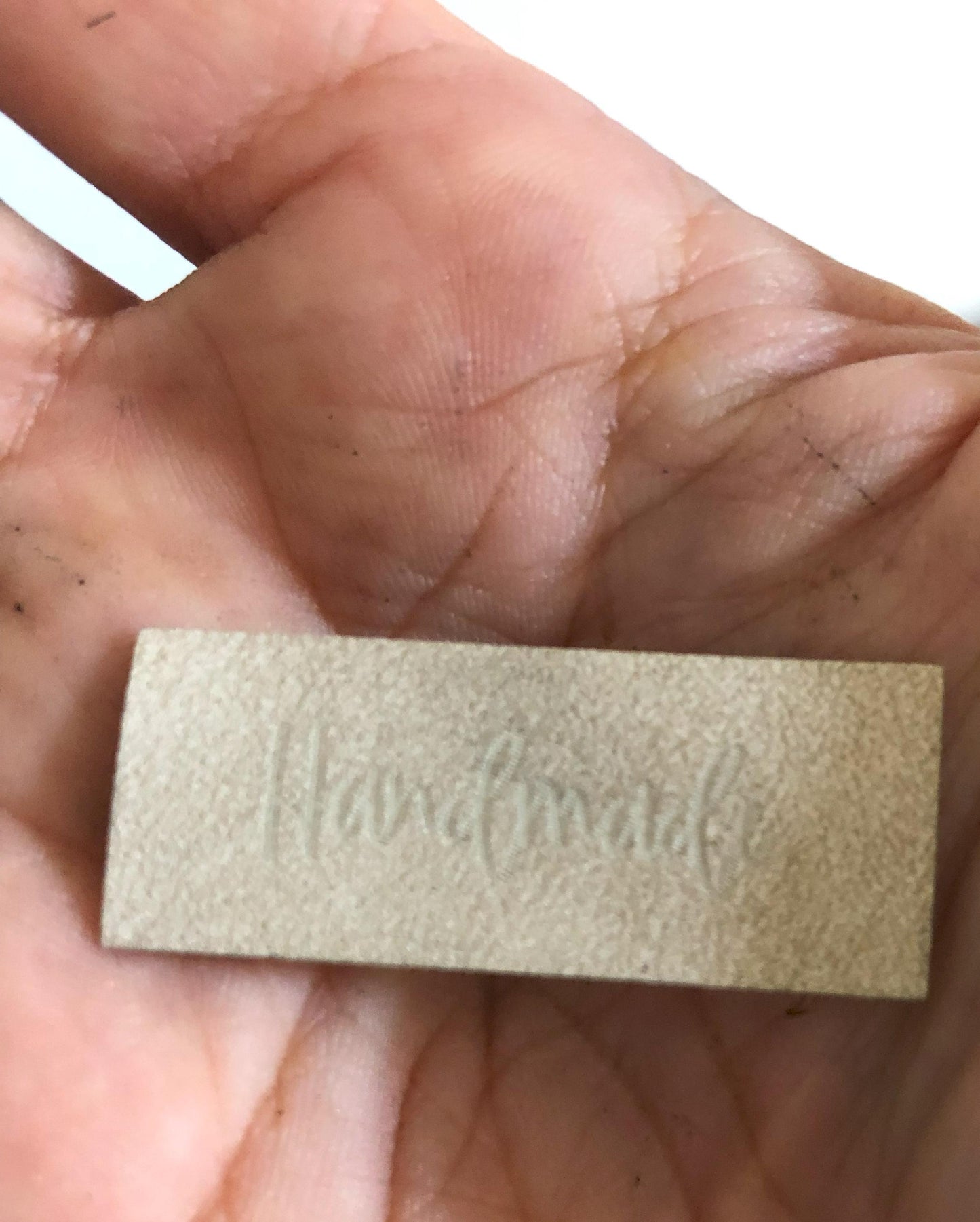 Custom faux suede tags 5 25 pc 50 pc small perfect for bags, clothing, bandanas, etc up to 1.5" by 1.5"