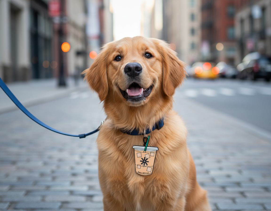 Hands free poop holder/waste bag holder iced coffee