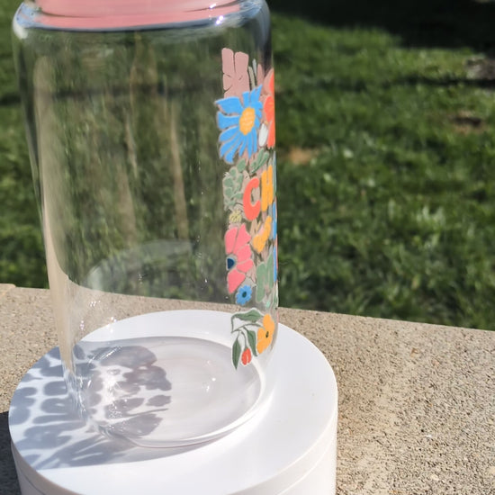 Video of glass tumbler rotating