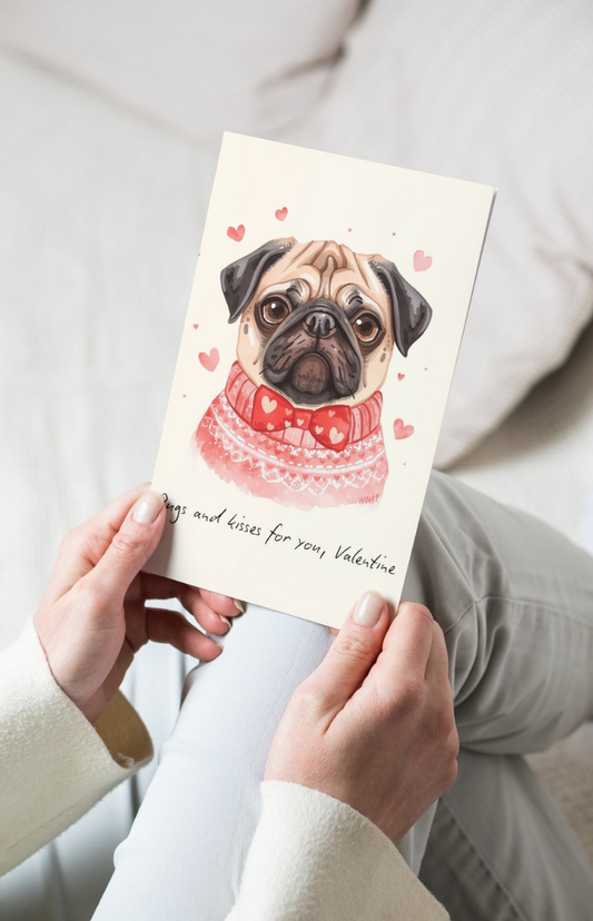 Card: Valentine - animal themed cat, dog
