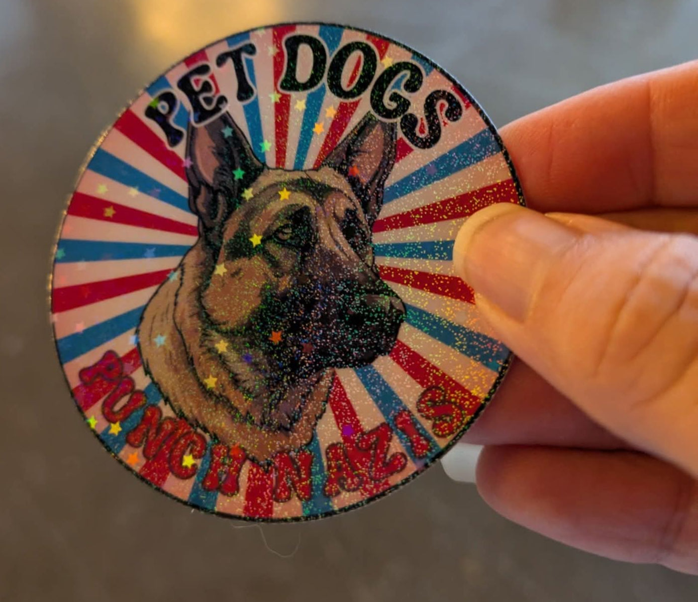 Sticker: Pet dogs punch n@zi/Pet cats punch n@zi