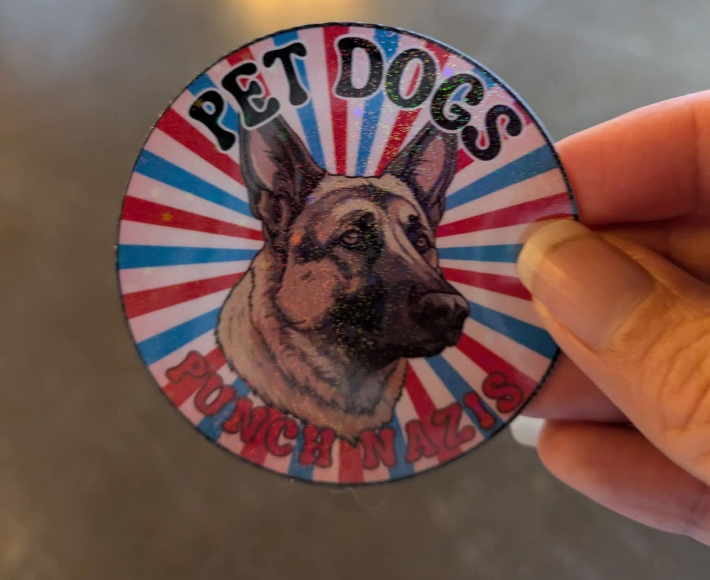 Sticker: Pet dogs punch n@zi/Pet cats punch n@zi